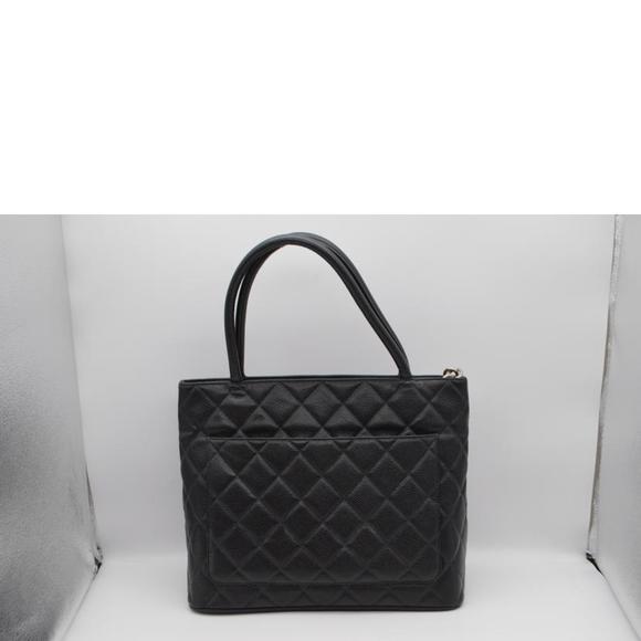 Chanel Hardware Black Bag Reproduction Silver Skin Caviar Tote - Picture 1 of 9